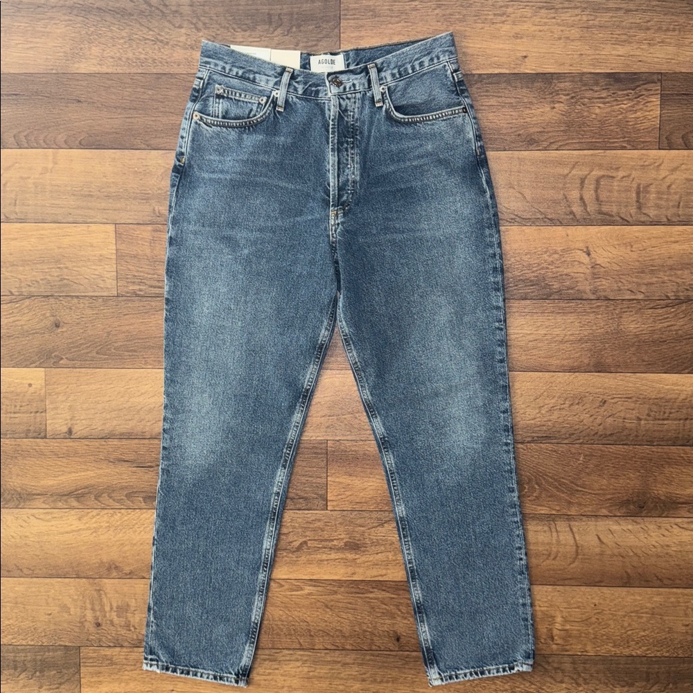 Agolde Size 28 Fen High Rise Relaxed Taper Fit Jeans 100% Cotton NWT Button Fly